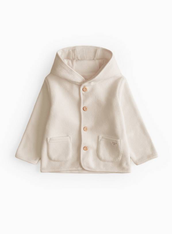 Grey Fleece Button Hoodie Up to 3 mths