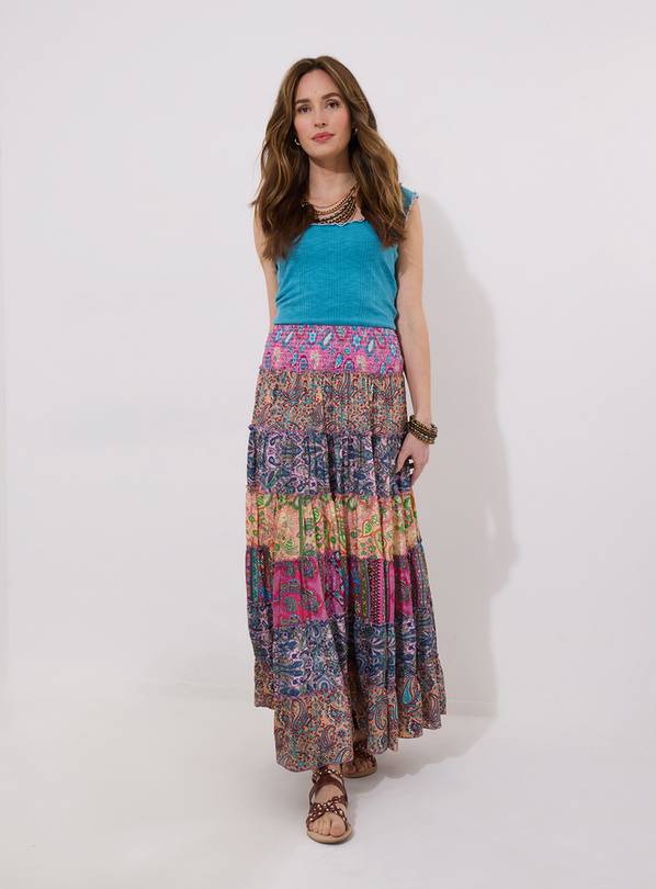 JOE BROWNS Shirred Paisley Maxi Skirt 14