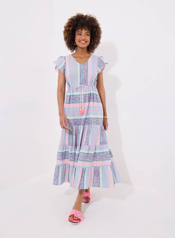 JOE BROWNS Geo Striped V Neck Maxi Dress 14