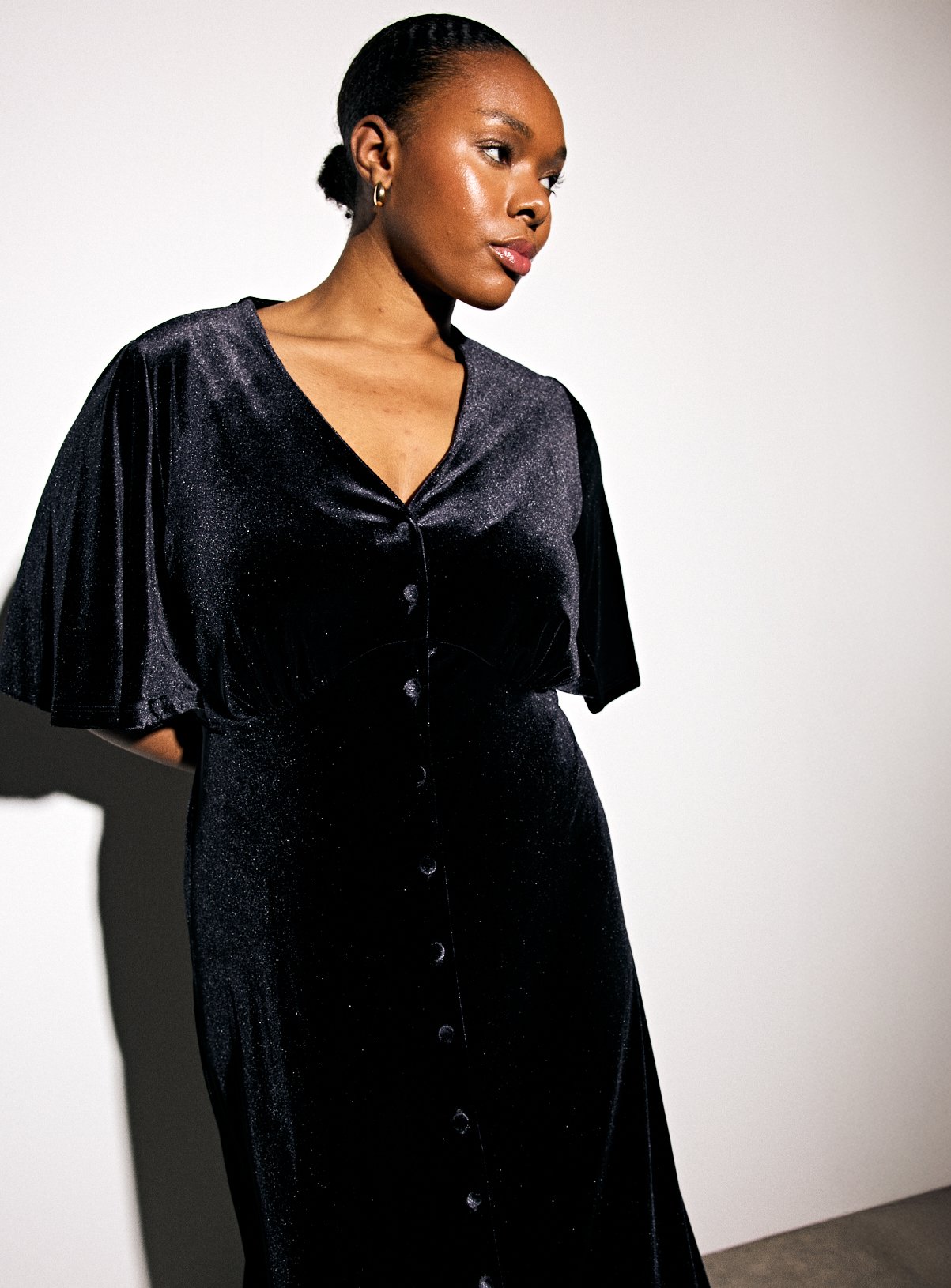 Black Velvet Midaxi Tea Dress 18 - Image 2 thumbnail
