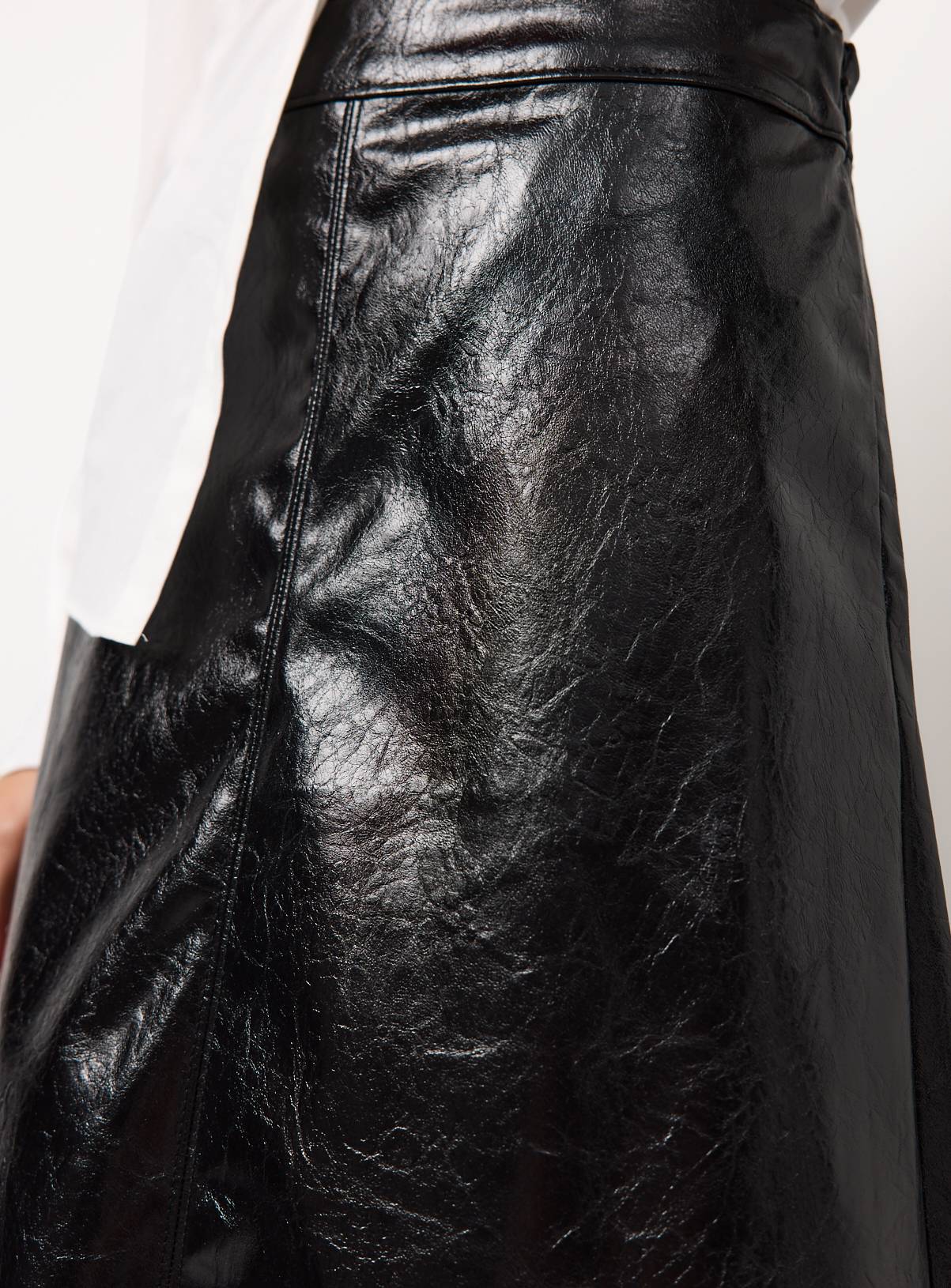 Black Vinyl Midaxi Full Skirt 10 - Image 2