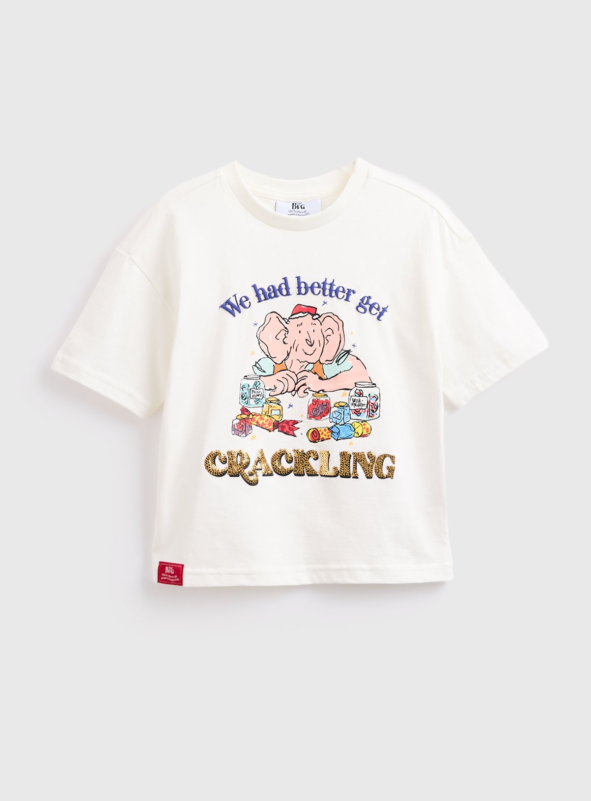 Cream The BFG Cream Character Print T-Shirt - Roald Dahl by Sainsbury's