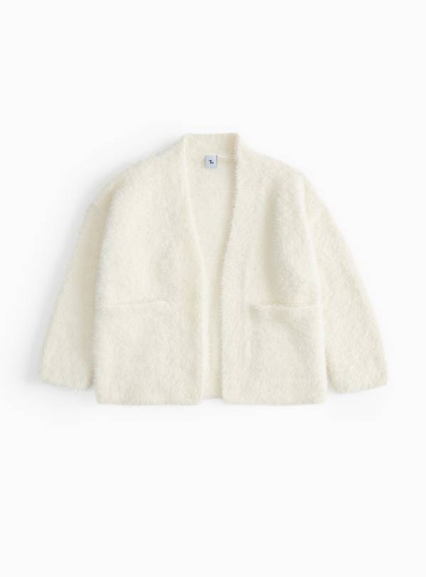 Cream Relaxed Fit Fluffy Cardigan  13 years
