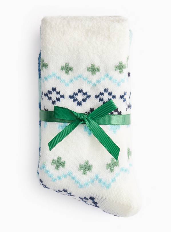 Navy Fairisle Cosy Ankle Socks 4-8