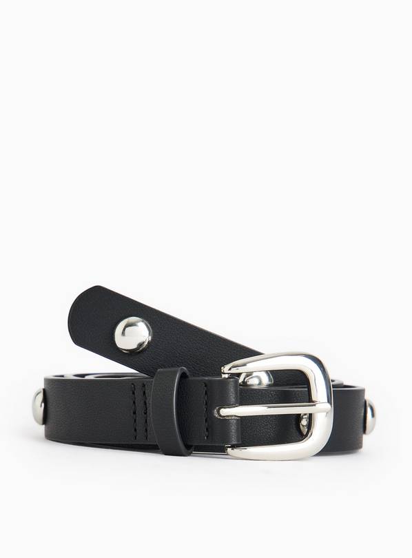 Black & Silver Dome Stud Belt L