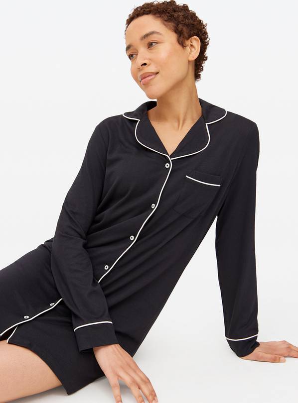 Black Modal Blend Night Shirt M