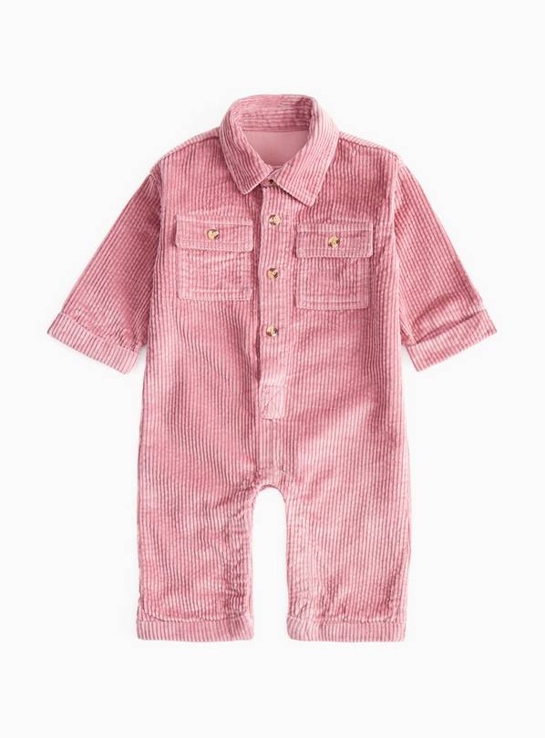 Pink Corduroy Little One Slogan Romper 9-12 months