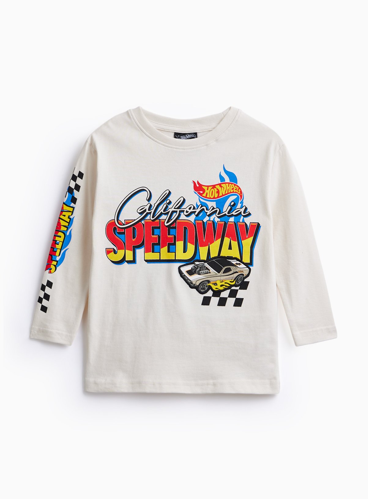 Cream Hot Wheels Cream Graphic Print T-Shirt - Hot Wheels by Sainsbury's