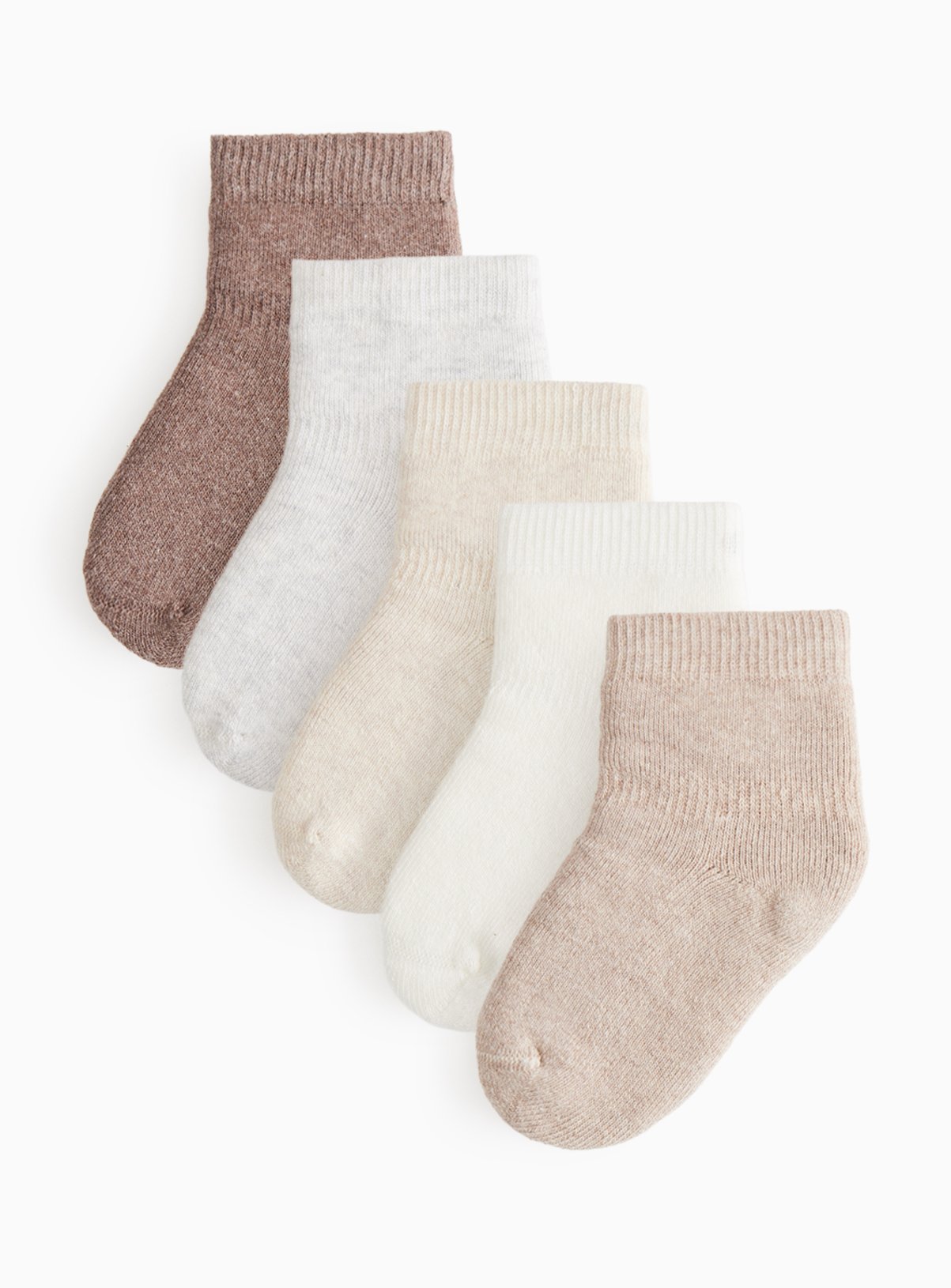 Plain Neutral Socks 5 Pack (1-6 Months) - Tu by Sainsbury's