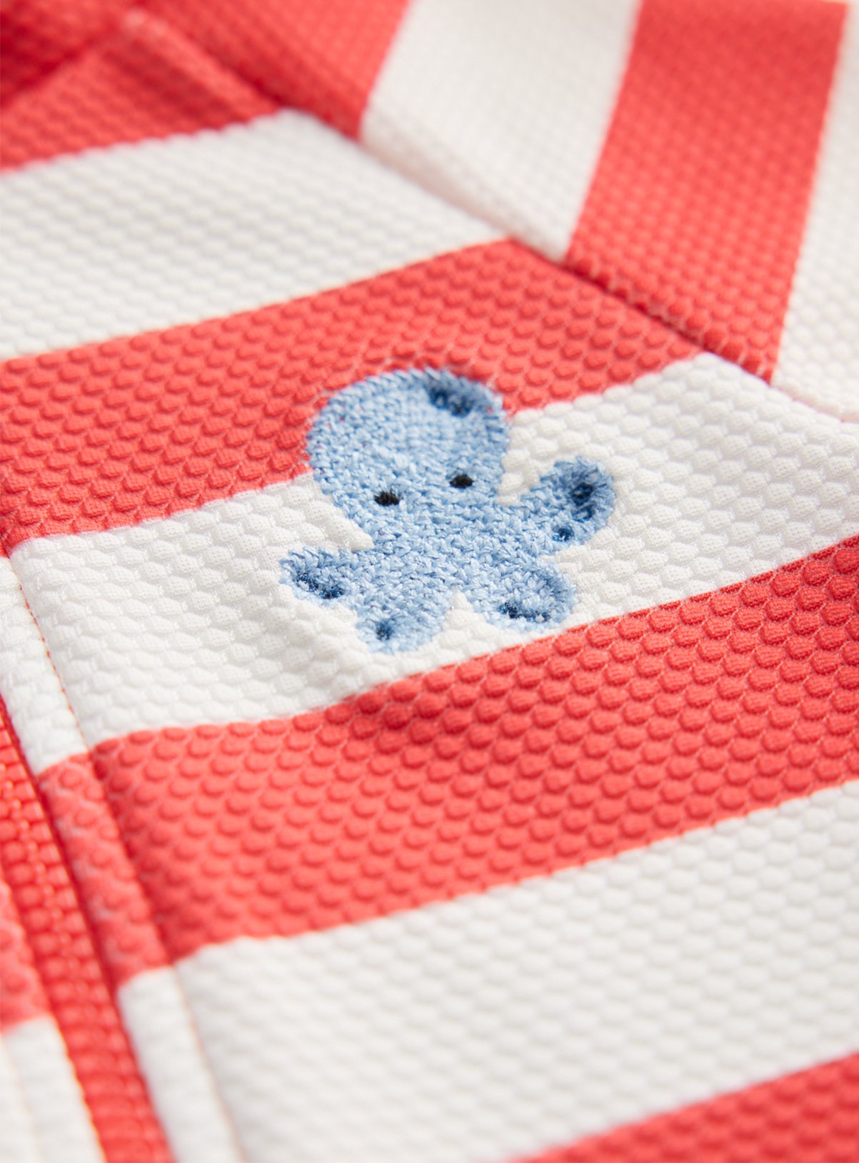 Red Striped Textured Sunsafe Swimsuit & Keppi Hat  Up to 3 mths - Image 2 thumbnail