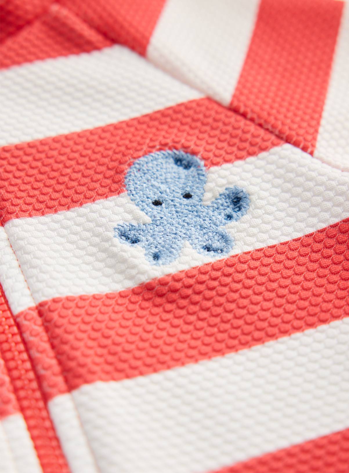 Red Striped Textured Sunsafe Swimsuit & Keppi Hat  Up to 3 mths - Image 2