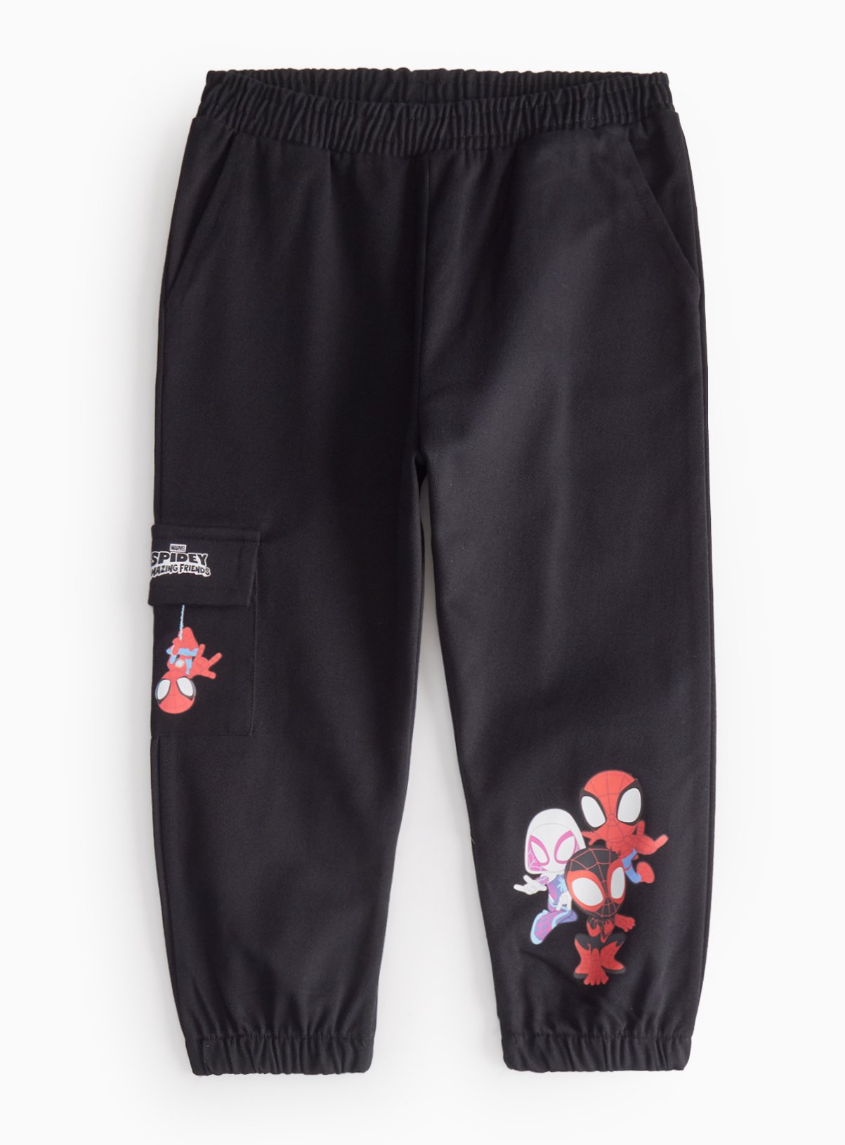 Black Spider-Man Black Utility Trousers - Disney Spiderman by Sainsbury's