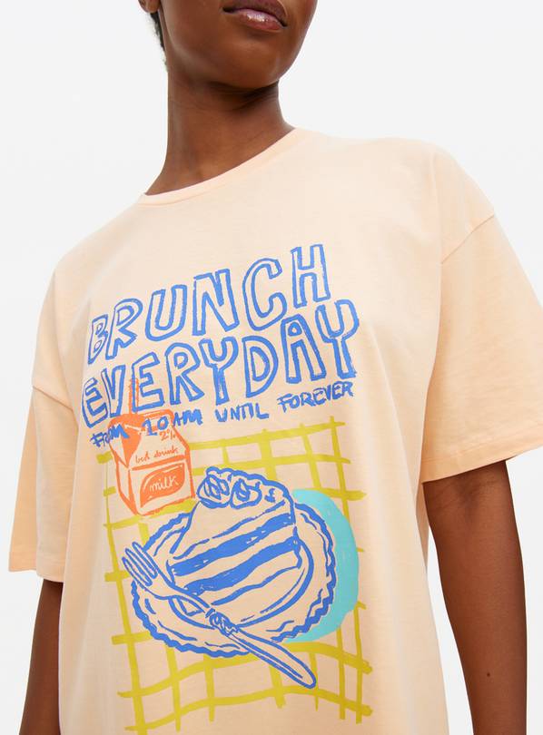 Peach Brunch Everyday Oversized Sleep Tee XL