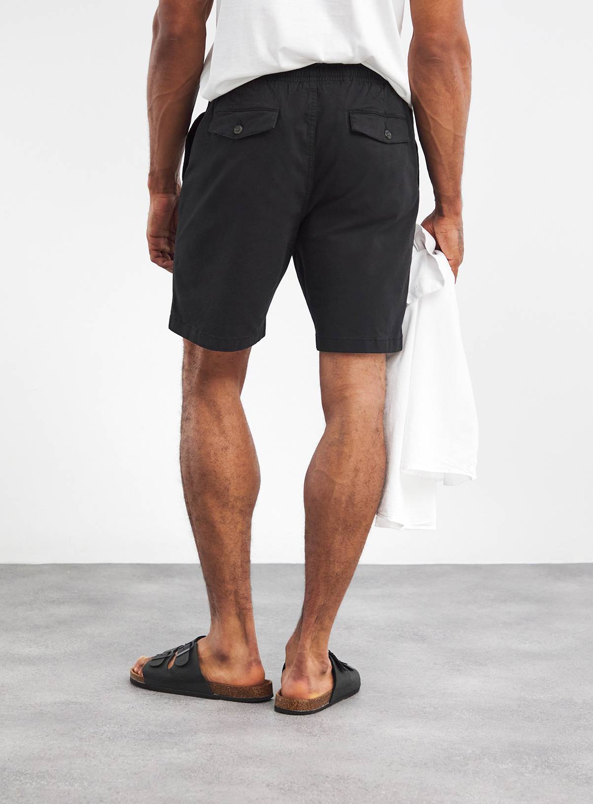 JACAMO Fully Elasticated Comfort Waist Chino Short Black 46/48 - Image 2