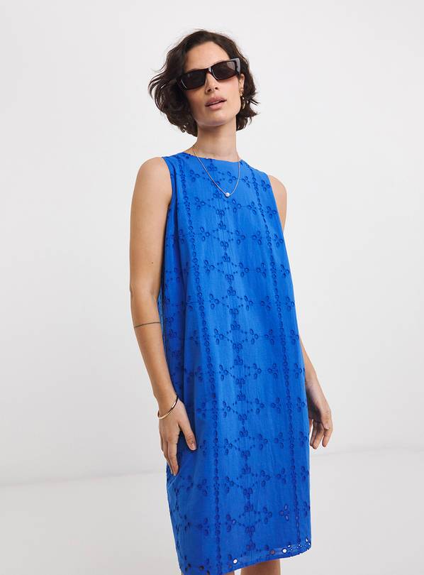 JD WILLIAMS Broderie Sleeveless Shift Dress 20