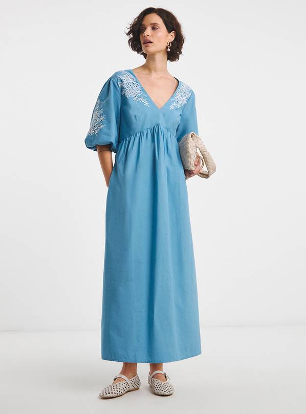 JD WILLIAMS Embroidered Puff Sleeve Dress 28