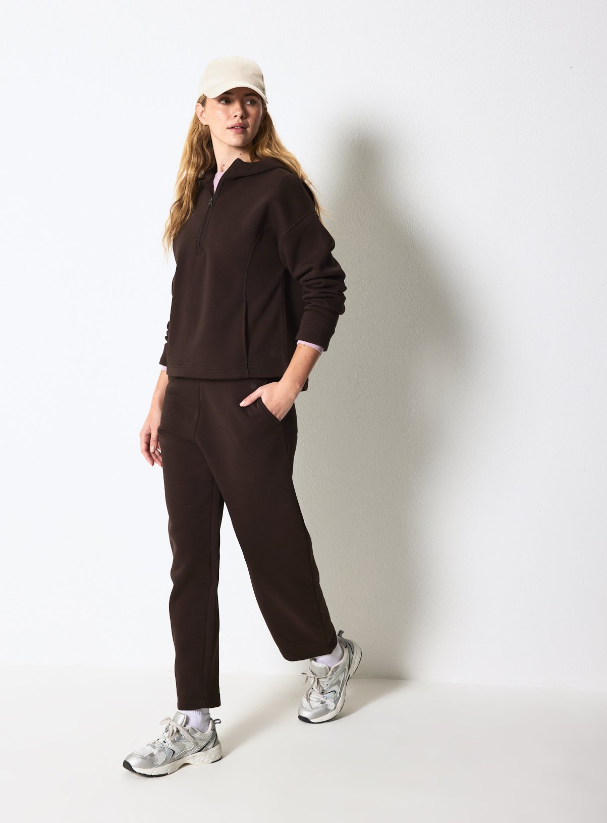 Brown REAKTIV Chocolate Marl Brushed Sweat Barrel Joggers