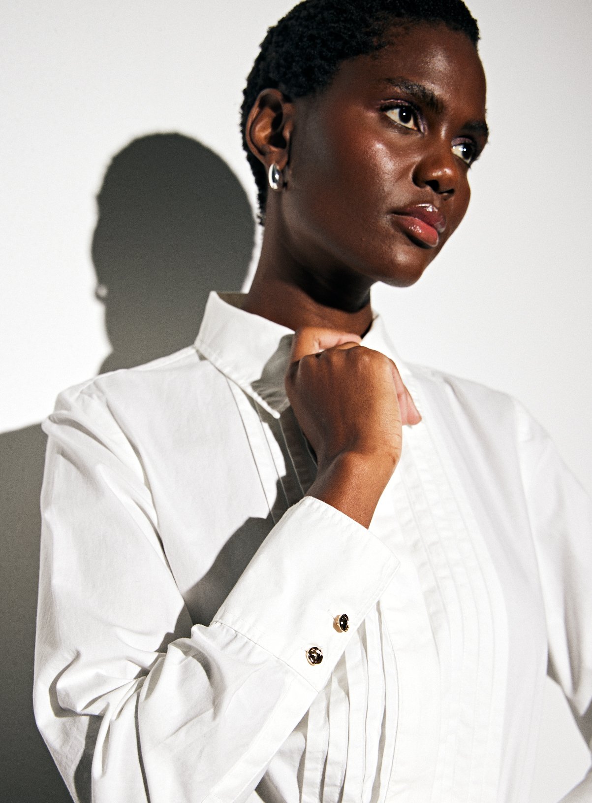 White Poplin Tux Detail Regular Fit Shirt  14 - Image 3 thumbnail