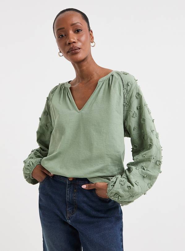 JD WILLIAMS V Neck 3D Floral Long Sleeve Blouse 10