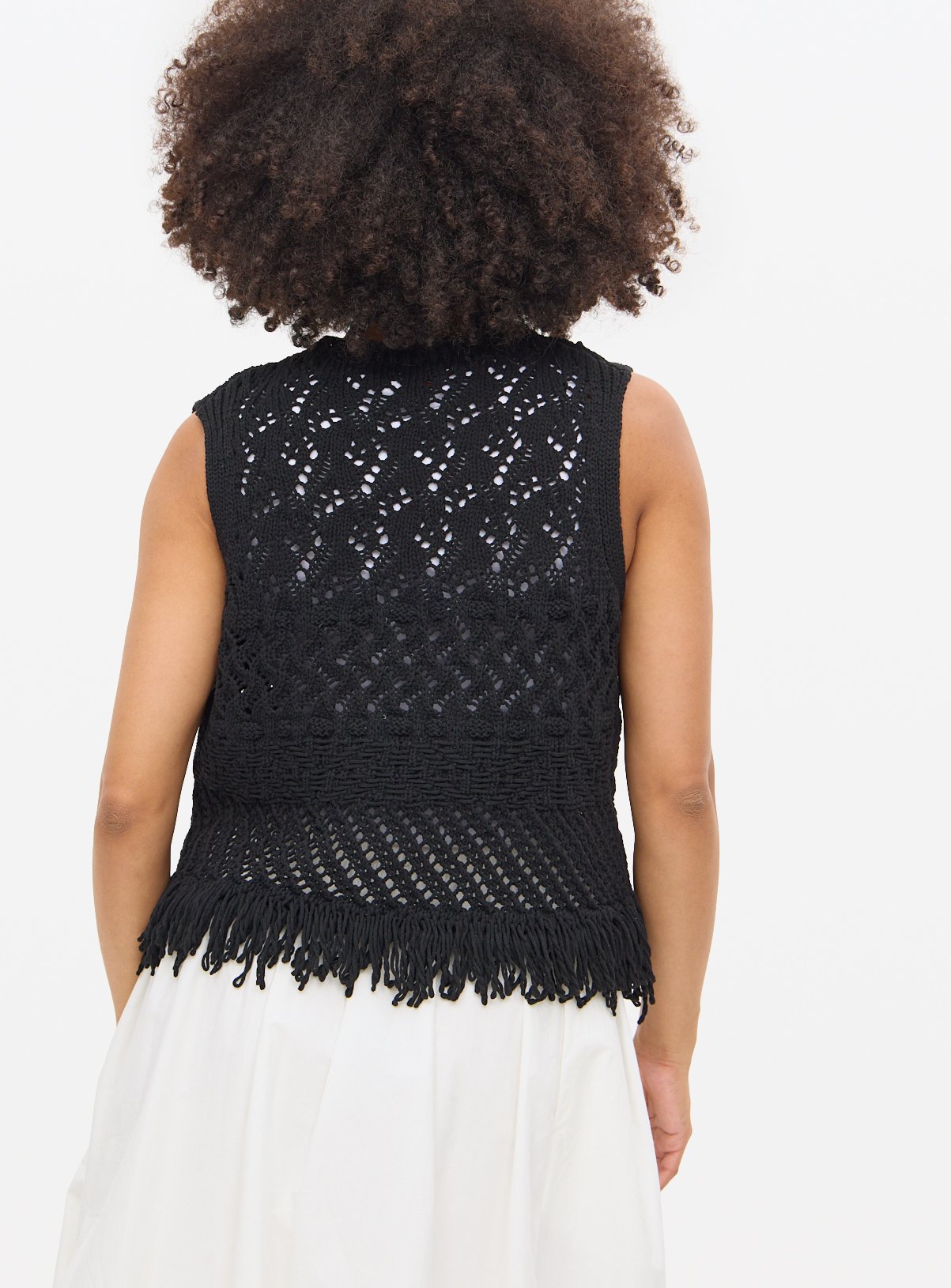 Black Fringed Crochet Waistcoat 12 - Image 4 thumbnail