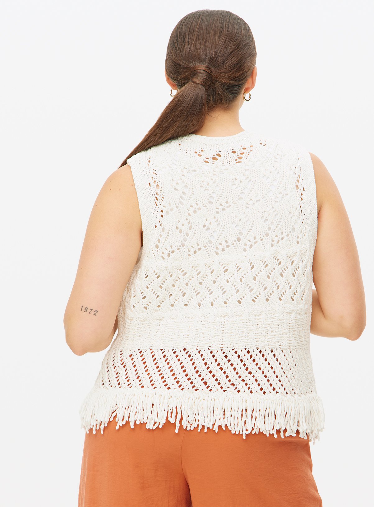 Natural Fringed Crochet Waistcoat  20 - Image 4 thumbnail