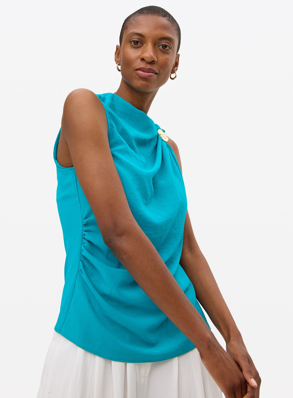Teal Buckle Shell Top 18