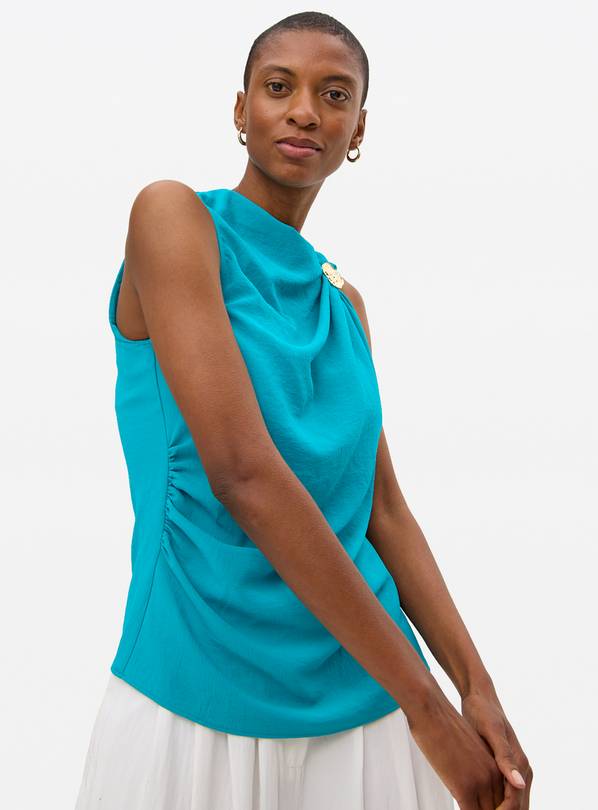 Teal Buckle Shell Top 20