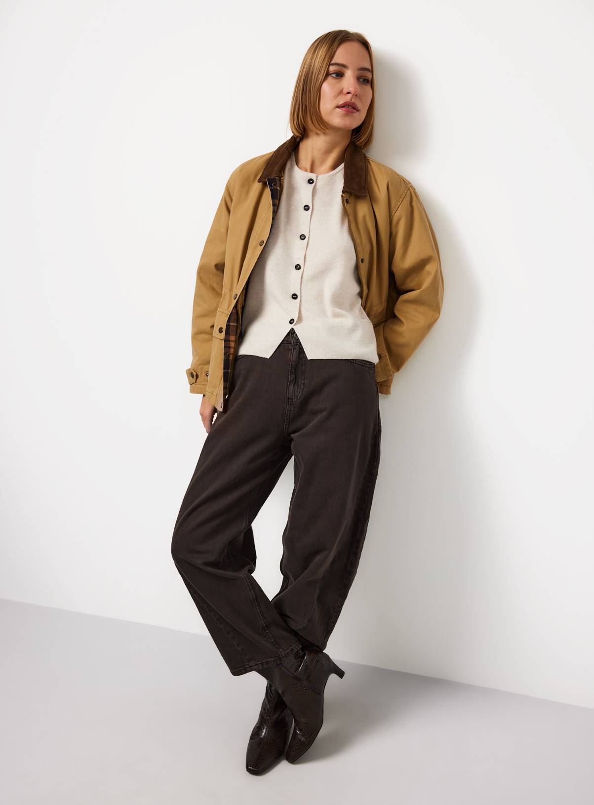 Oatmeal Premium Cashmere Merino Button Through Vest 18 - Image 3