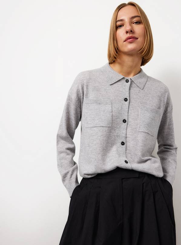 Light Grey Premium Cashmere Merino Knitted Shirt 22