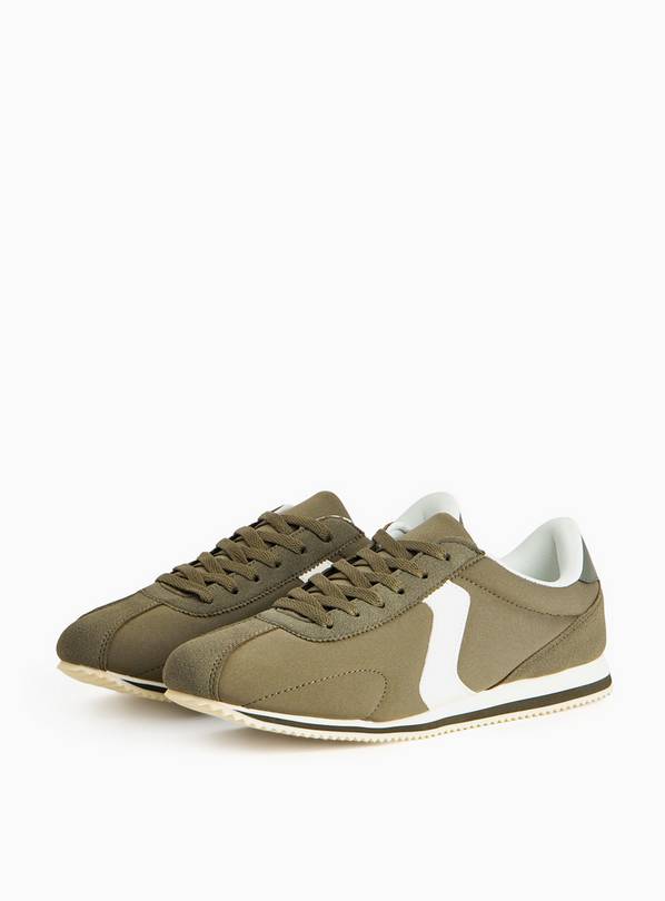 Khaki Contrast Panel Jogger Trainers 8