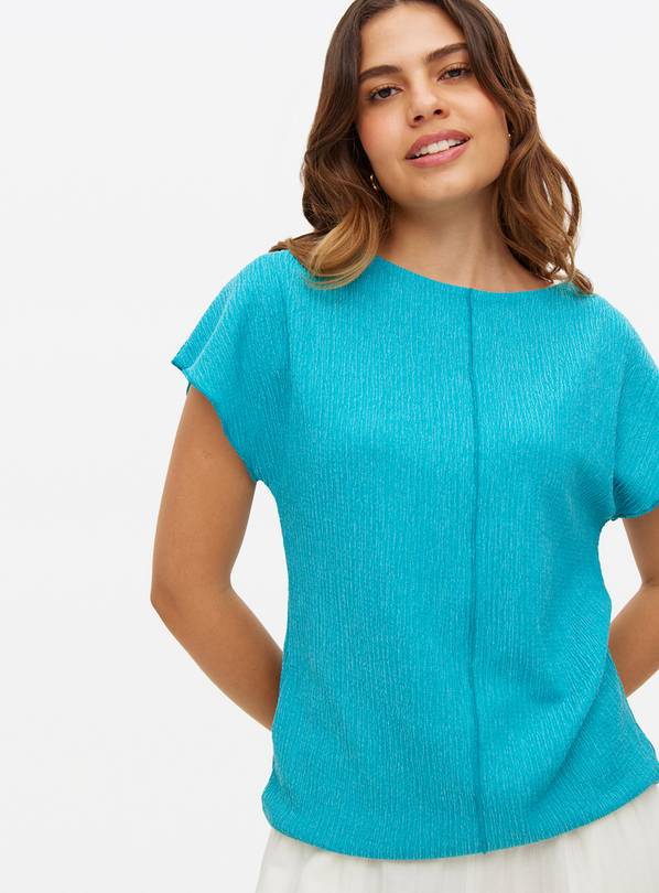 Teal Textured Seam Top 26