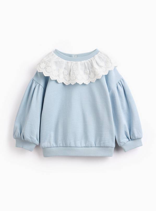 Blue Frill Collared Sweatshirt 6-9 months