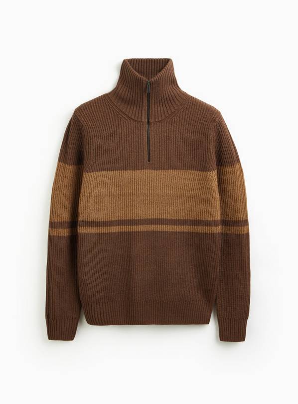 Stone Block Chest Stripe Half Zip Jumper XXXL