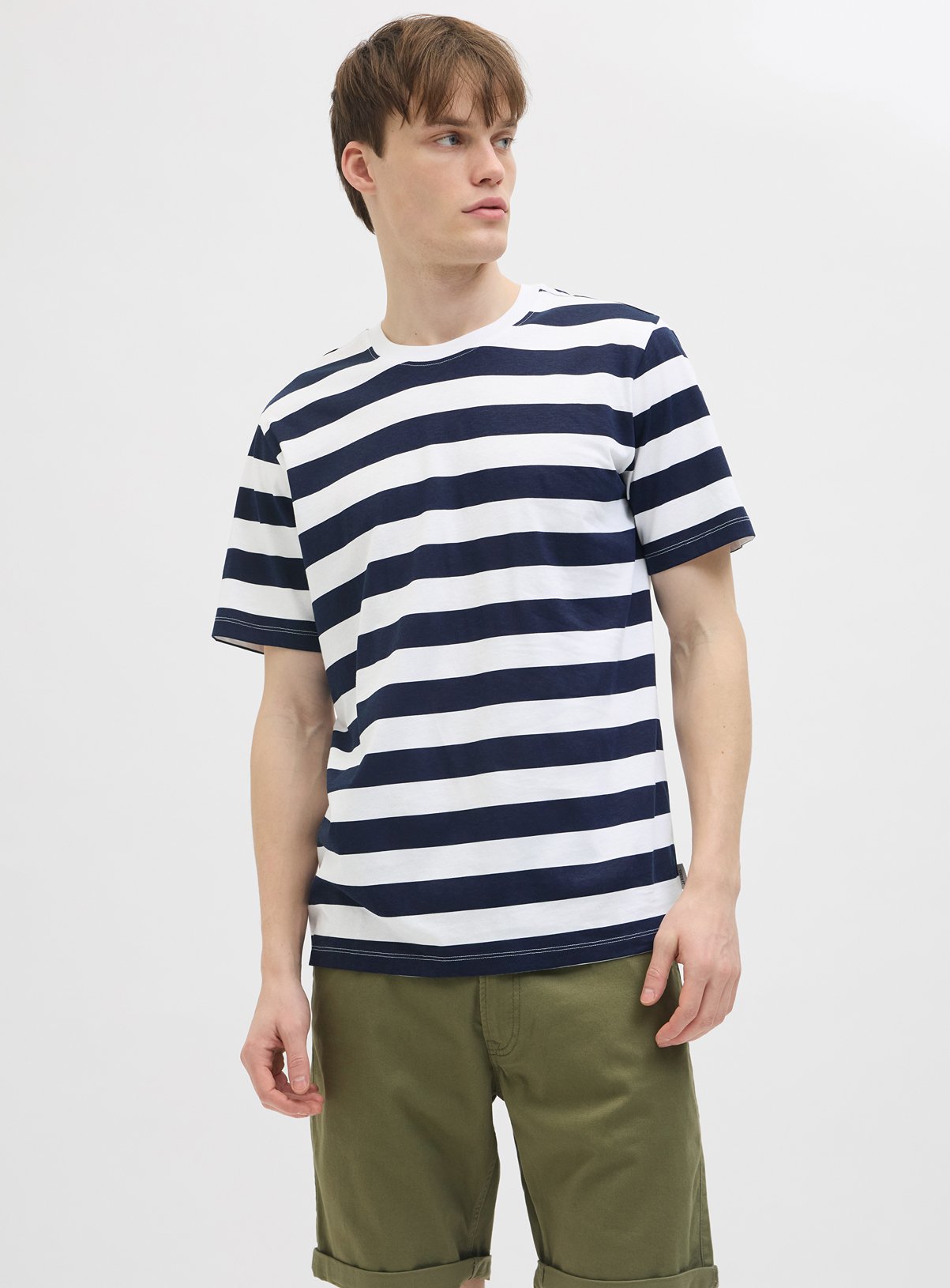 Men's Blue JJ REBEL Jrebline Short Sleeved Crew Neck T-Shirt