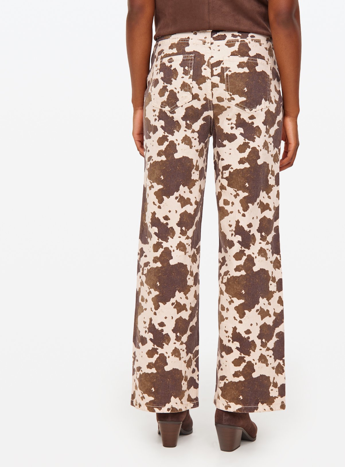 Cow Printed Wide Leg Co-ord Denim Jeans 20S - Image 4 thumbnail