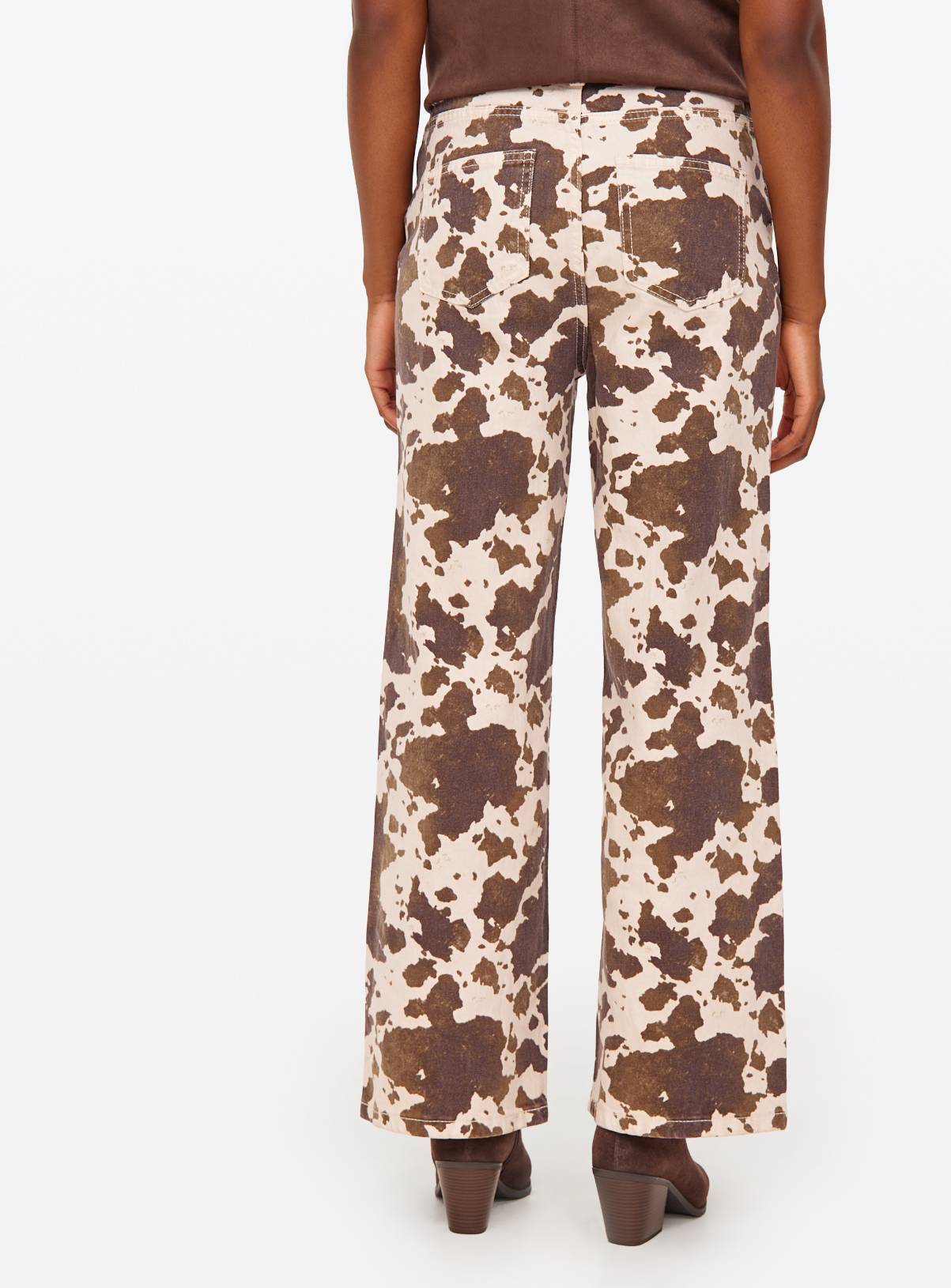 Cow Printed Wide Leg Co-ord Denim Jeans 20S - Image 4