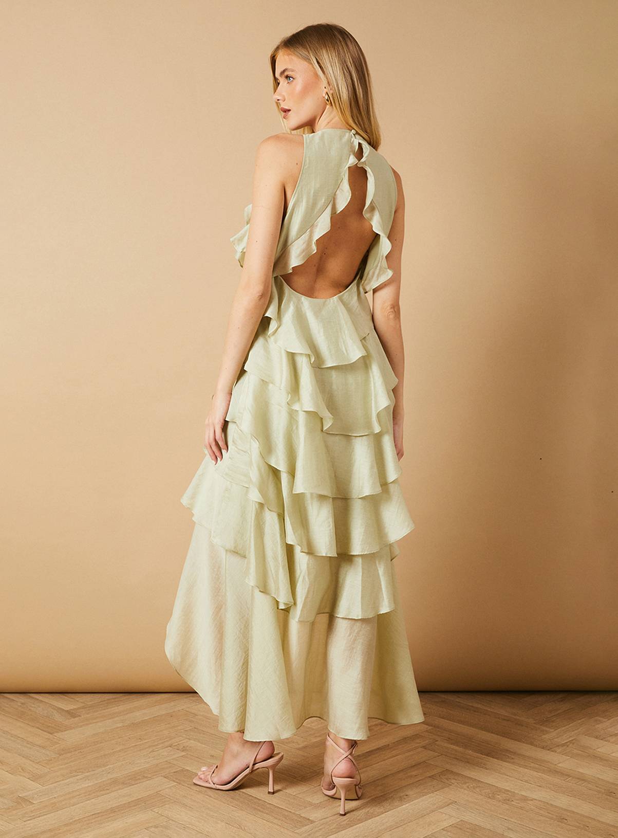 OASIS Ruffle Detail Tiered Midi Dress 18 - Image 3