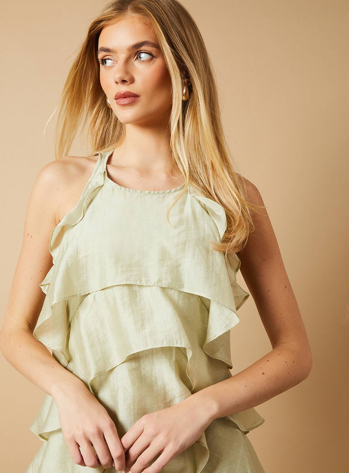 OASIS Ruffle Detail Tiered Midi Dress 18 - Image 4