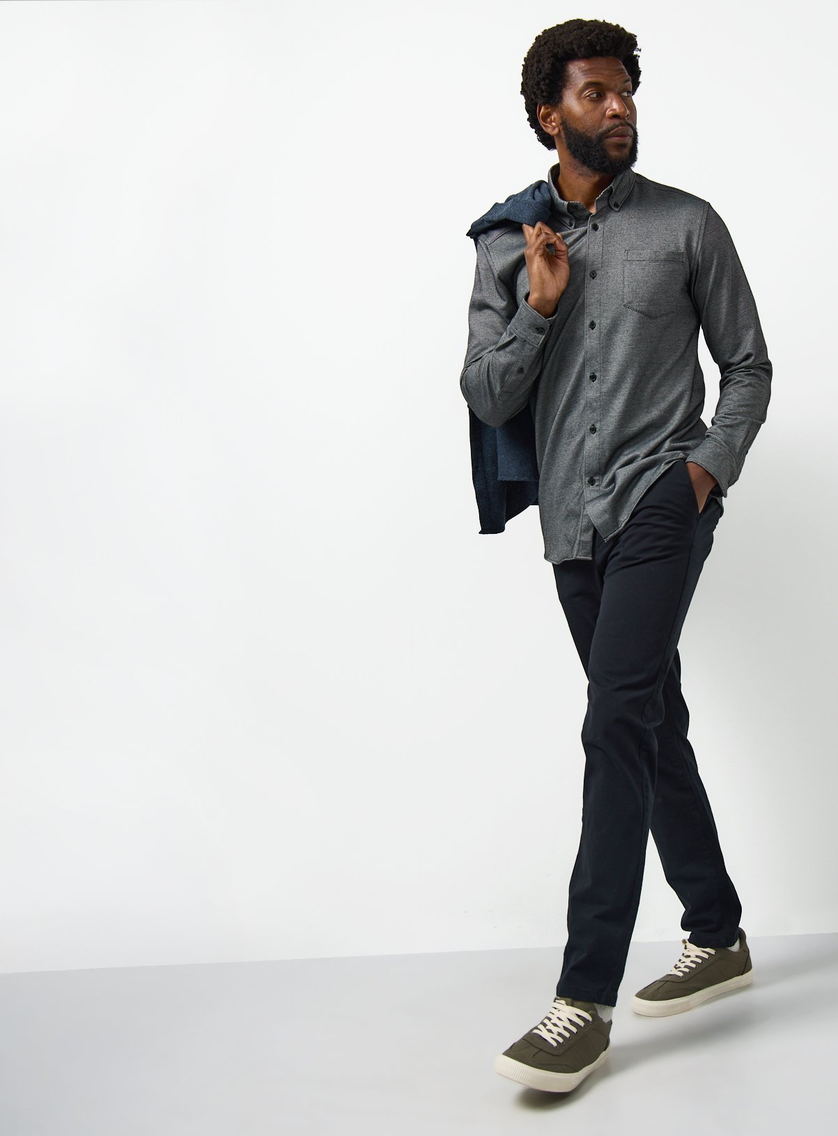 Black Jacquard Long Sleeve Shirt XXXL - Image 2 thumbnail