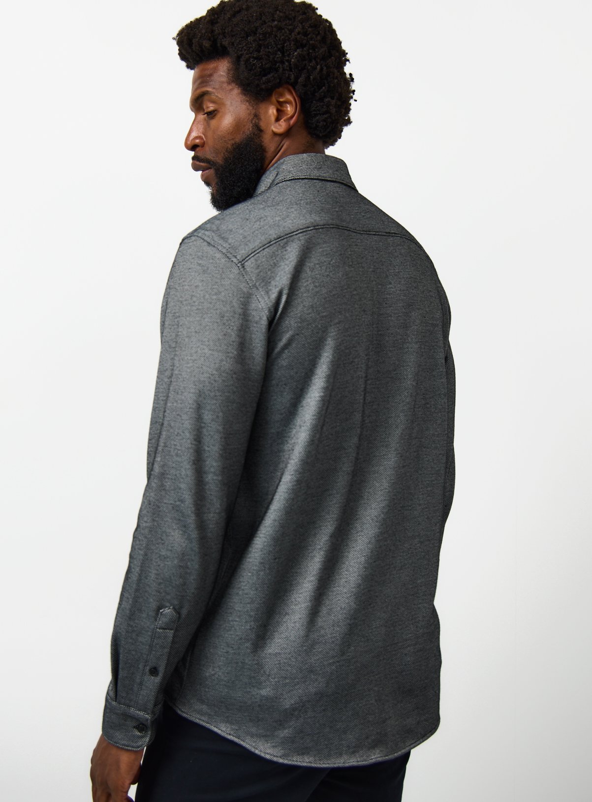 Black Jacquard Long Sleeve Shirt XXXL - Image 3 thumbnail