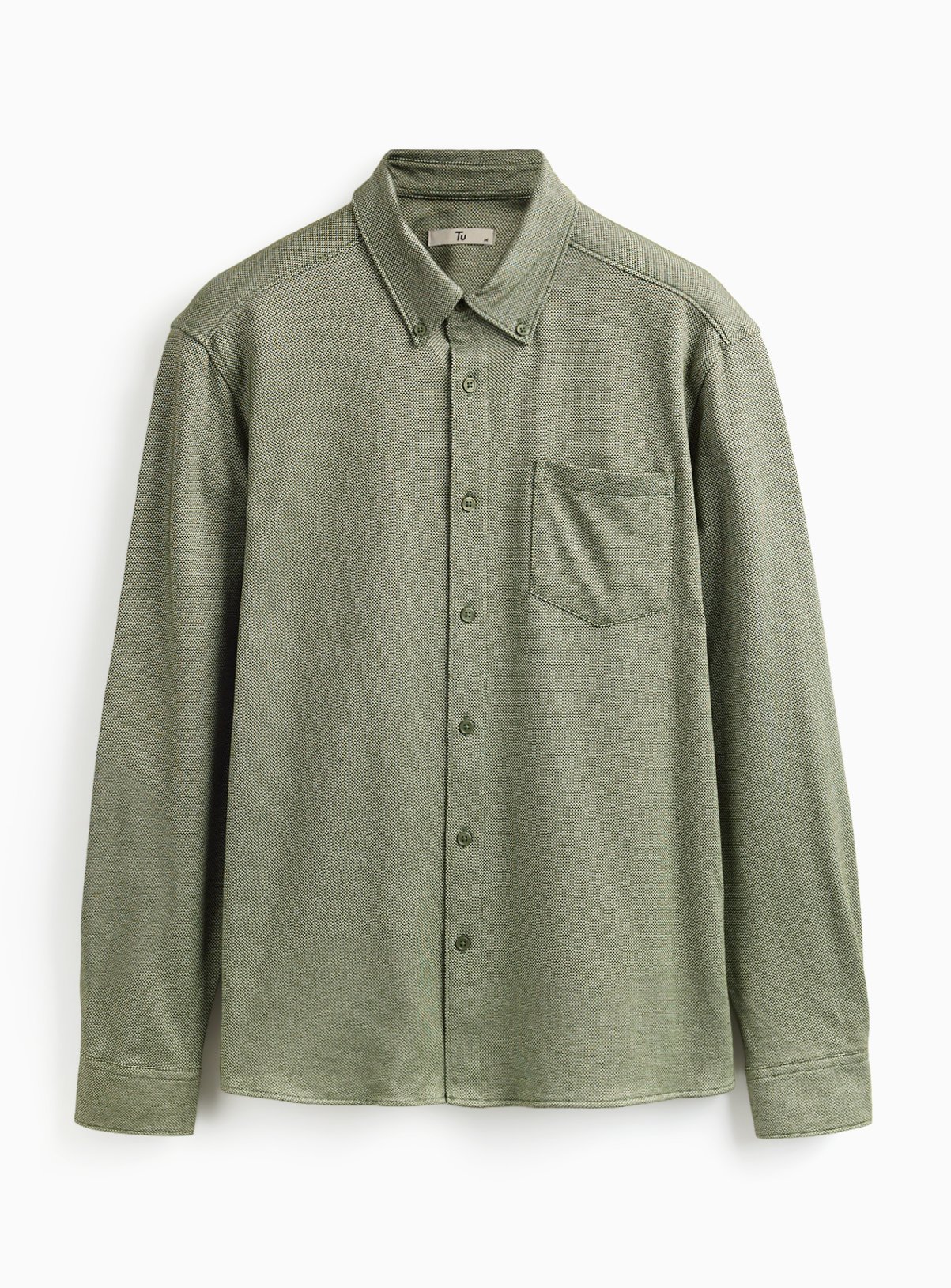 Khaki Jacquard Long Sleeve Shirt XXL - Image 3 thumbnail
