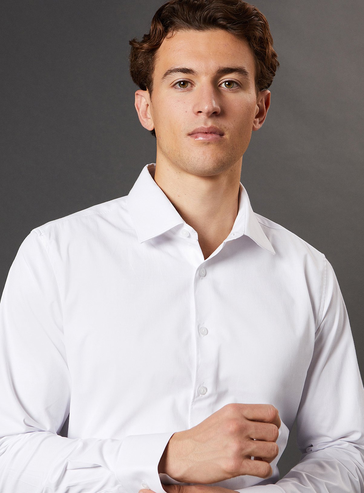 BURTON White Easy Iron Slim Fit Shirt 17 - Image 2 thumbnail