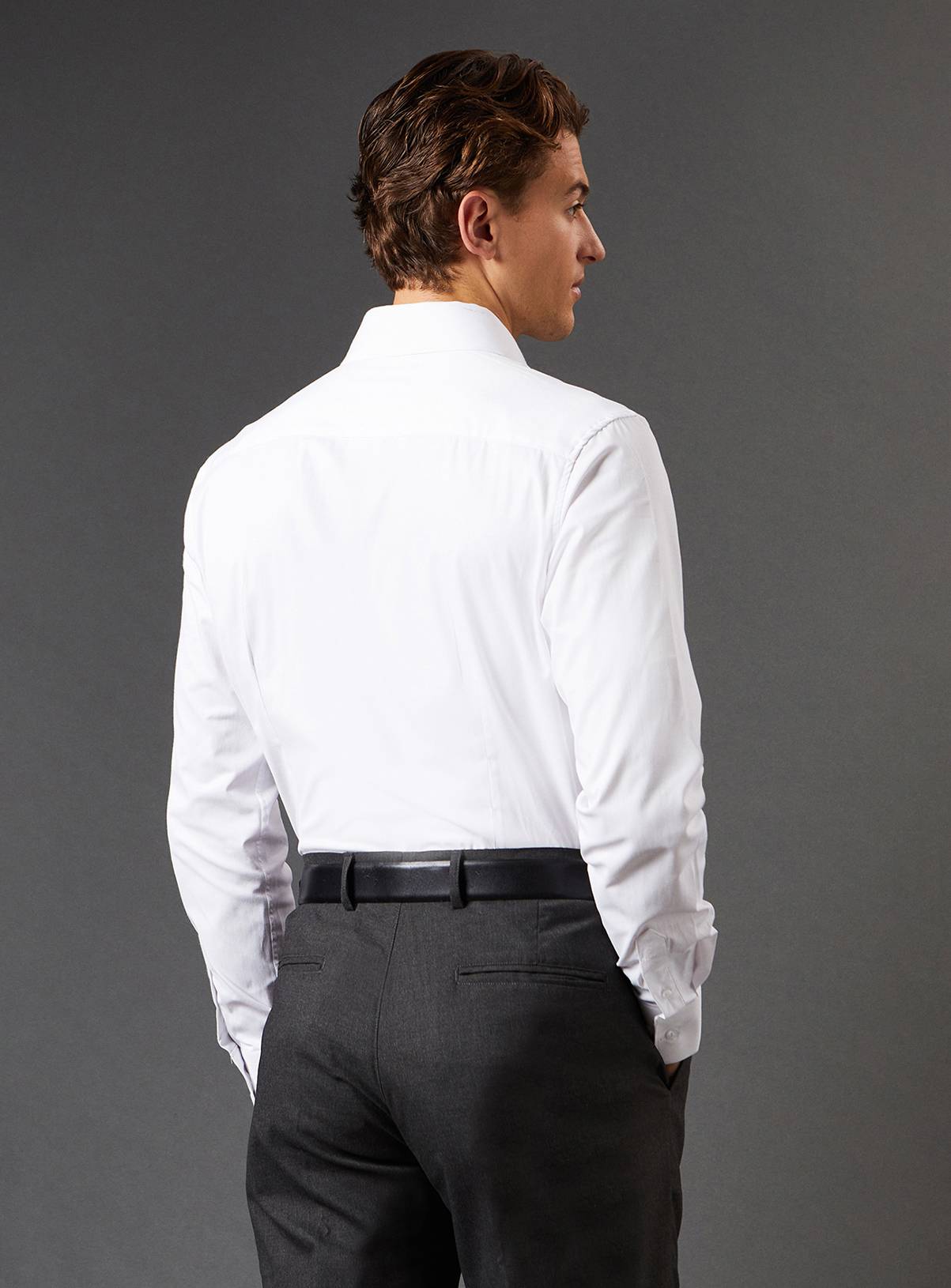 BURTON White Easy Iron Slim Fit Shirt 17 - Image 3