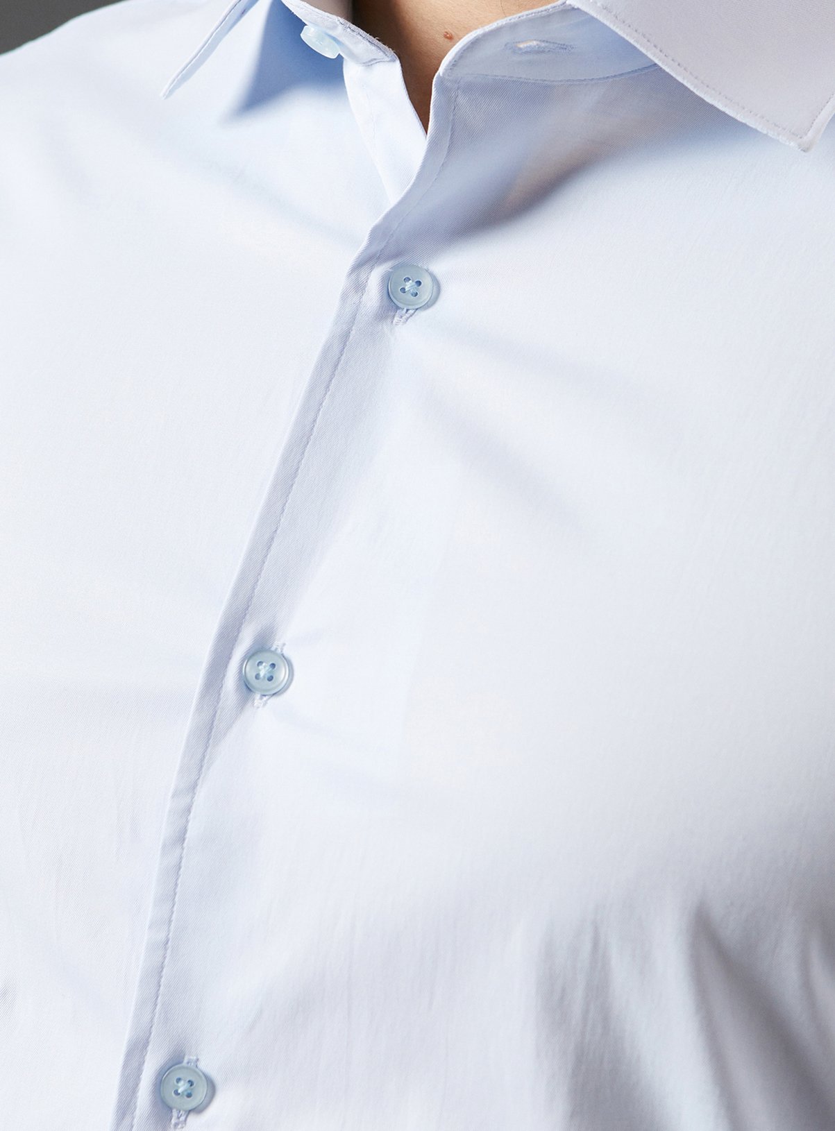BURTON Blue Tailored Fit Long Sleeve Easy Iron Shirt 15 - Image 2 thumbnail