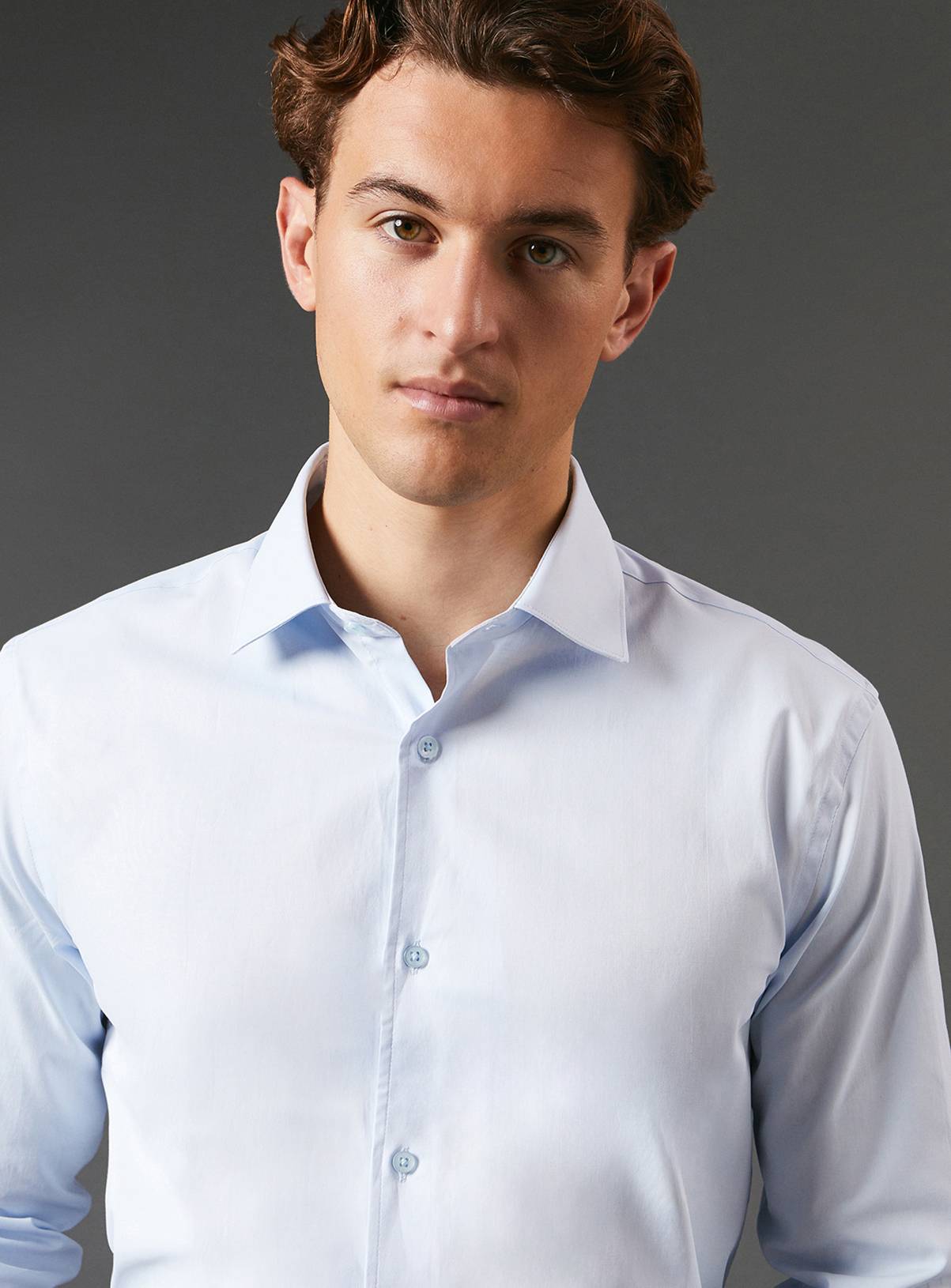 BURTON Blue Tailored Fit Long Sleeve Easy Iron Shirt 15 - Image 5