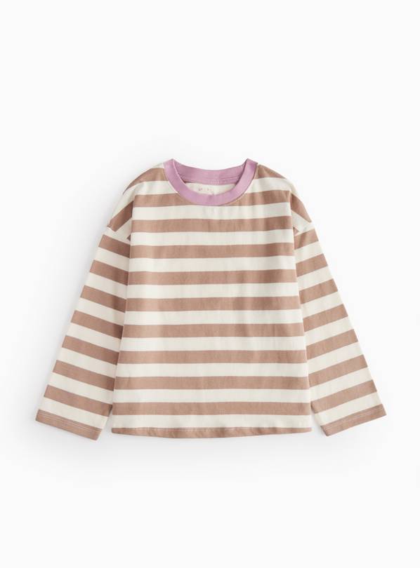 Light Brown Striped Heavy Jersey T-Shirt 13 years