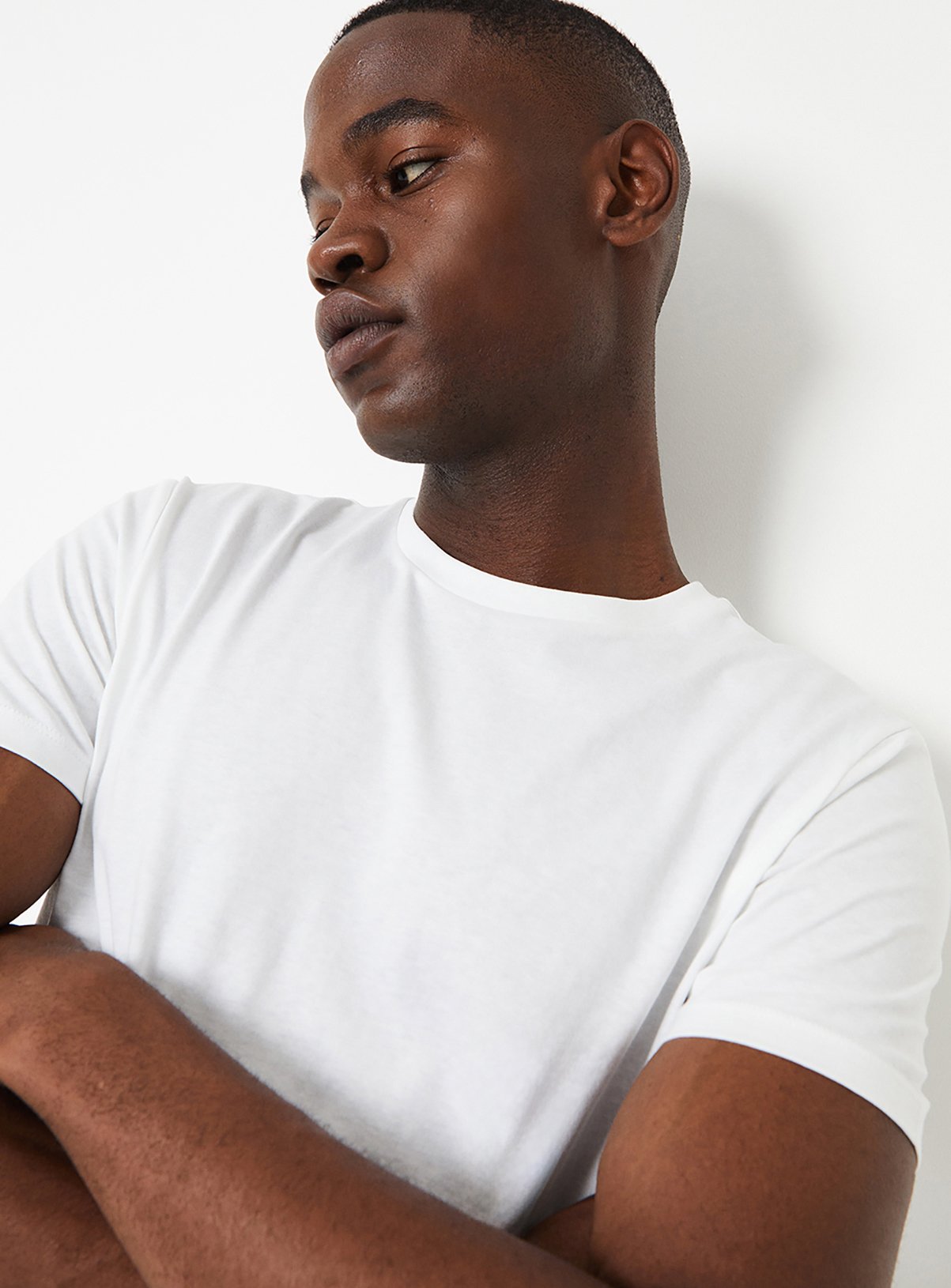 BURTON White Plain Crew Neck T Shirt XL - Image 2 thumbnail