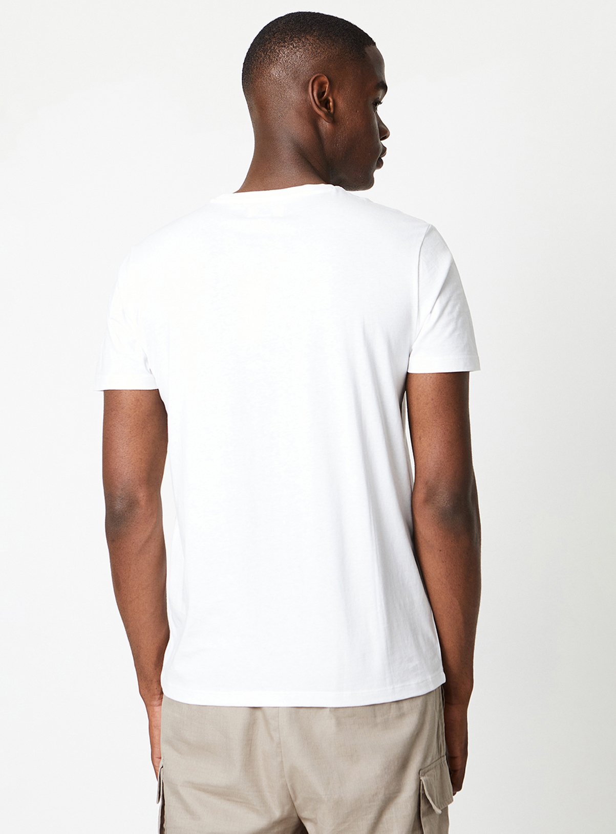 BURTON White Plain Crew Neck T Shirt XL - Image 3 thumbnail
