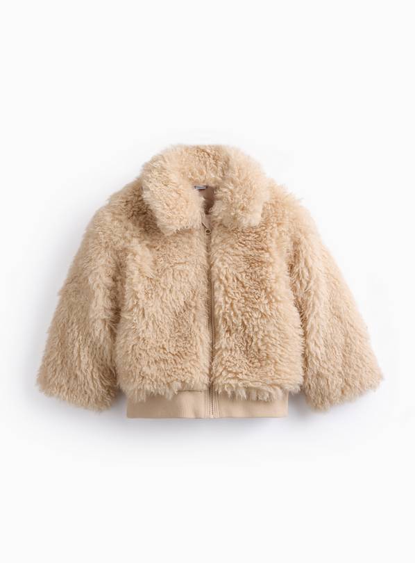 Cream Faux Fur Bomber 5-6 years