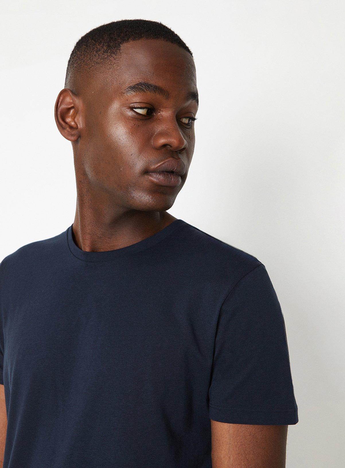 BURTON Navy Plain Crew Neck T Shirt XL - Image 2 thumbnail